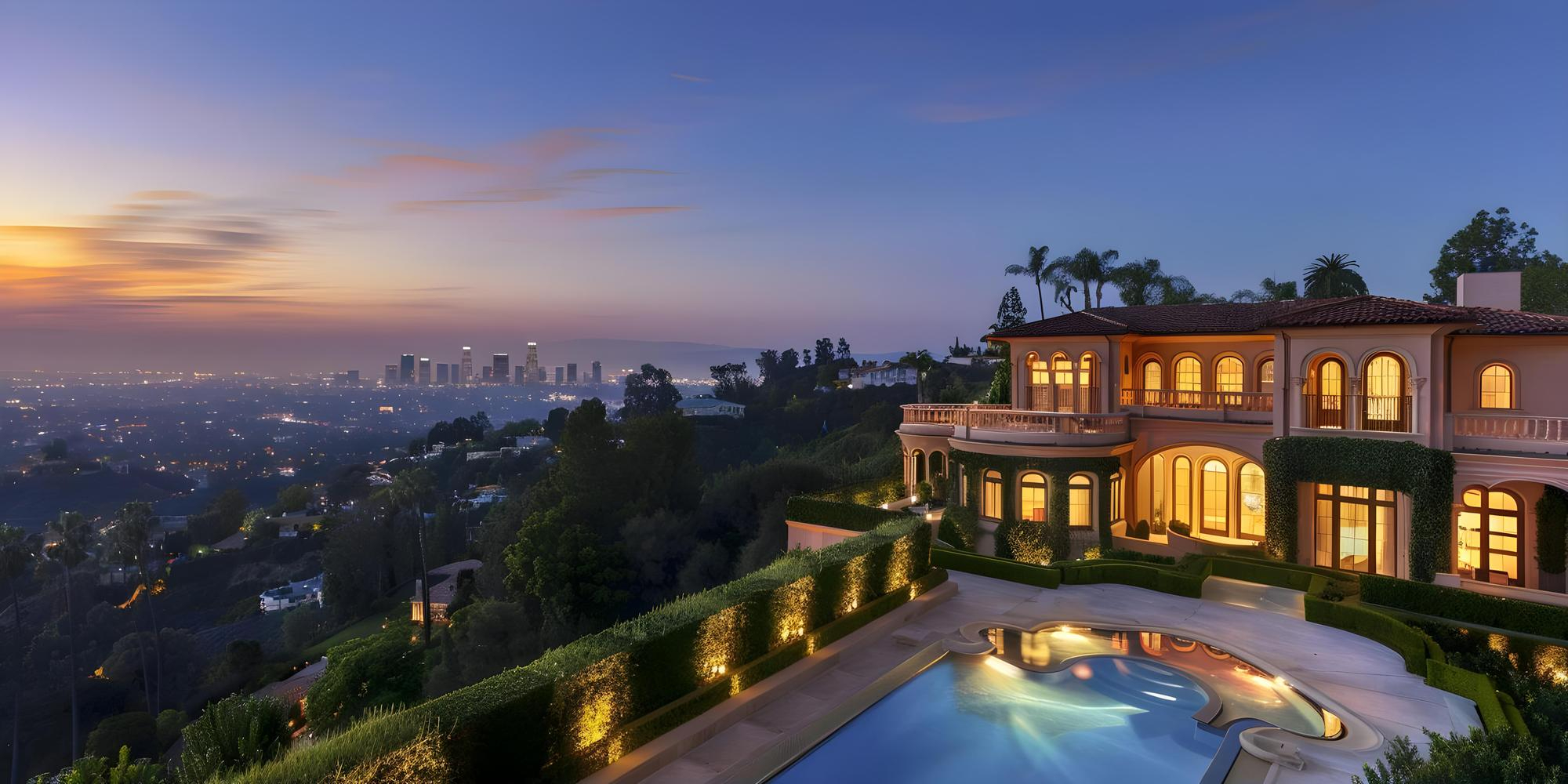 Luxury penthouse interior at golden hour overlooking Gurgaon skyline